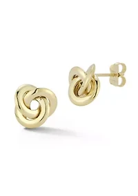 14K Gold Love Knot Stud Earrings