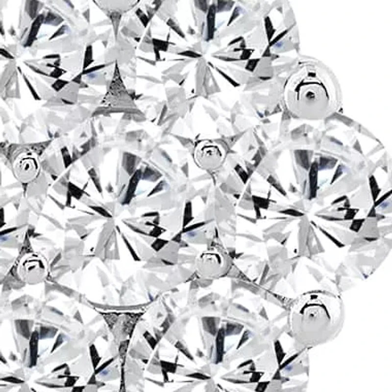 Lab Created 2 ct Lab Grown Diamond Flower Earring in Silver