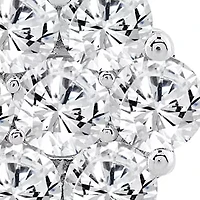 Lab Created 2 ct Lab Grown Diamond Flower Earring in Silver