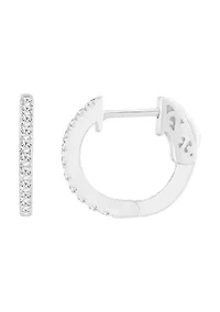 Lab Created 0.25 ct Lab Grown Diamond Hoop Earring in Silver