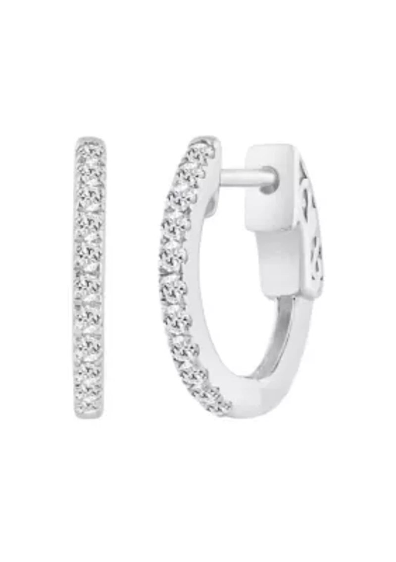 Lab Created 0.25 ct Lab Grown Diamond Hoop Earring in Silver