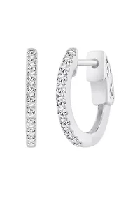 Lab Created 0.25 ct Lab Grown Diamond Hoop Earring in Silver