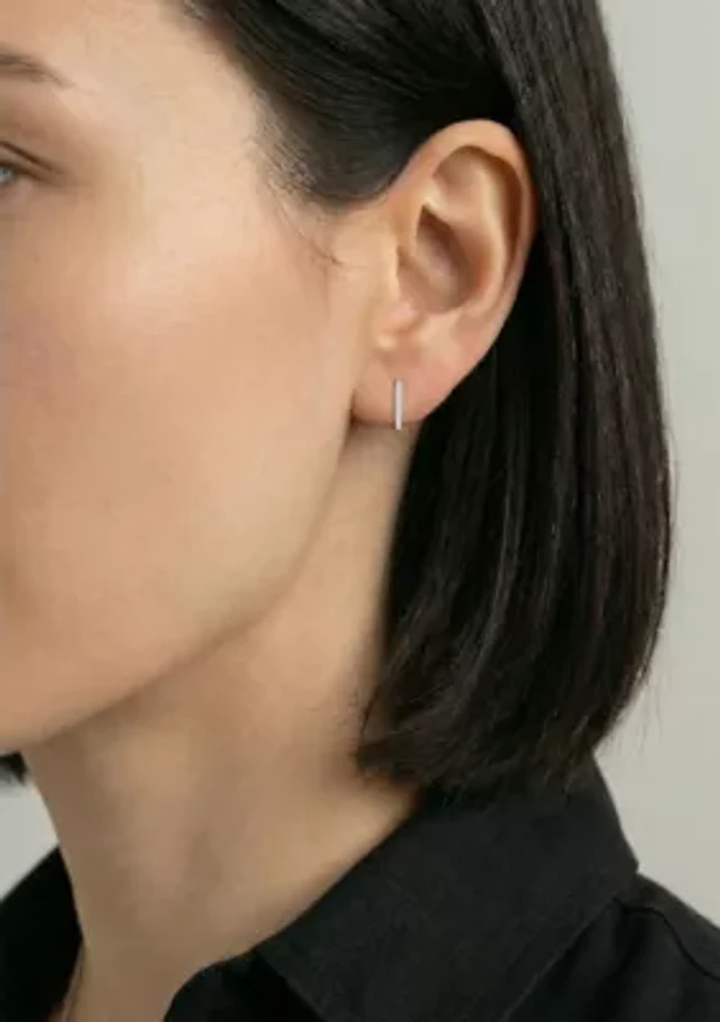 Lab Created 0.25 ct Lab Grown Diamond Hoop Earring in Silver