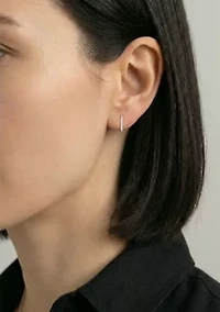 Lab Created 0.25 ct Lab Grown Diamond Hoop Earring in Silver