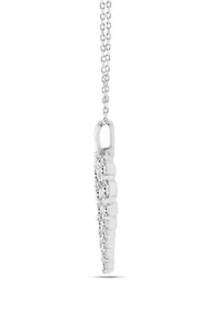 Lab Created 0.75 ct Lab Grown Diamond Heart Pendant in Silver
