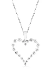 Lab Created 0.75 ct Lab Grown Diamond Heart Pendant in Silver
