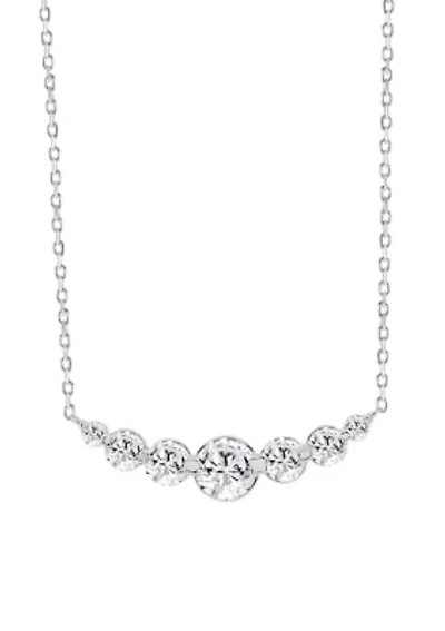 Lab Created 1 ct Lab Grown Diamond Necklace in Silver