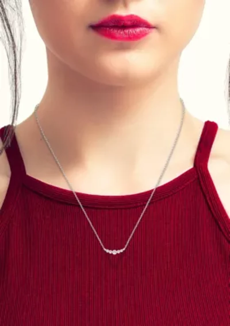 Lab Created 1 ct Lab Grown Diamond Necklace in Silver