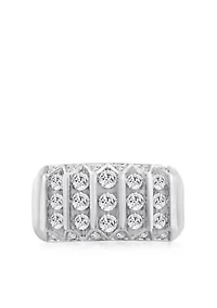 Lab Created ct Lab Grown Diamond Mens Ring in Silver