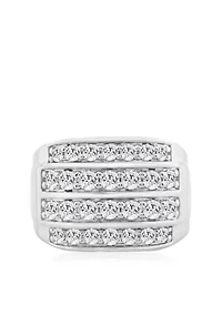 Lab Created 2 ct Lab Grown Diamond Mens Ring in Silver