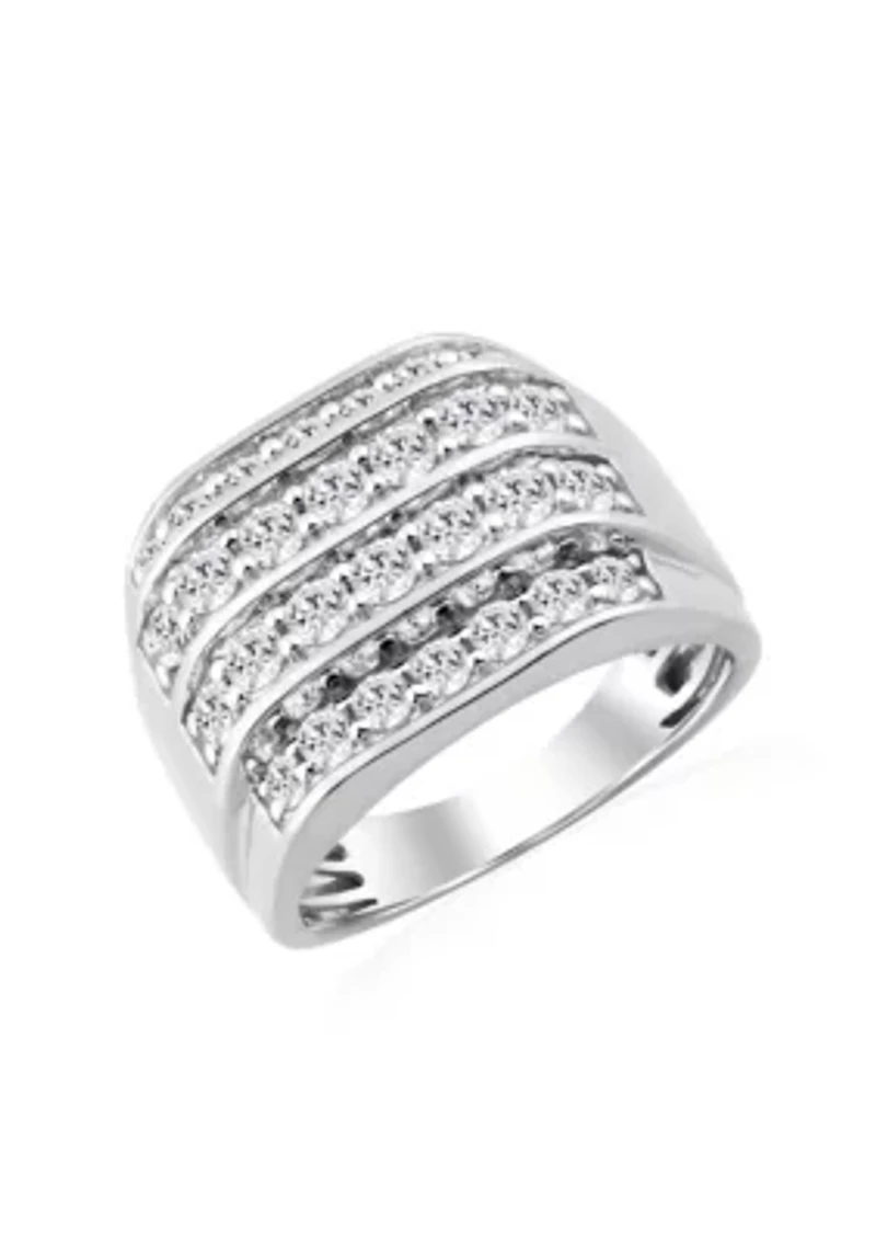 Lab Created 2 ct Lab Grown Diamond Mens Ring in Silver