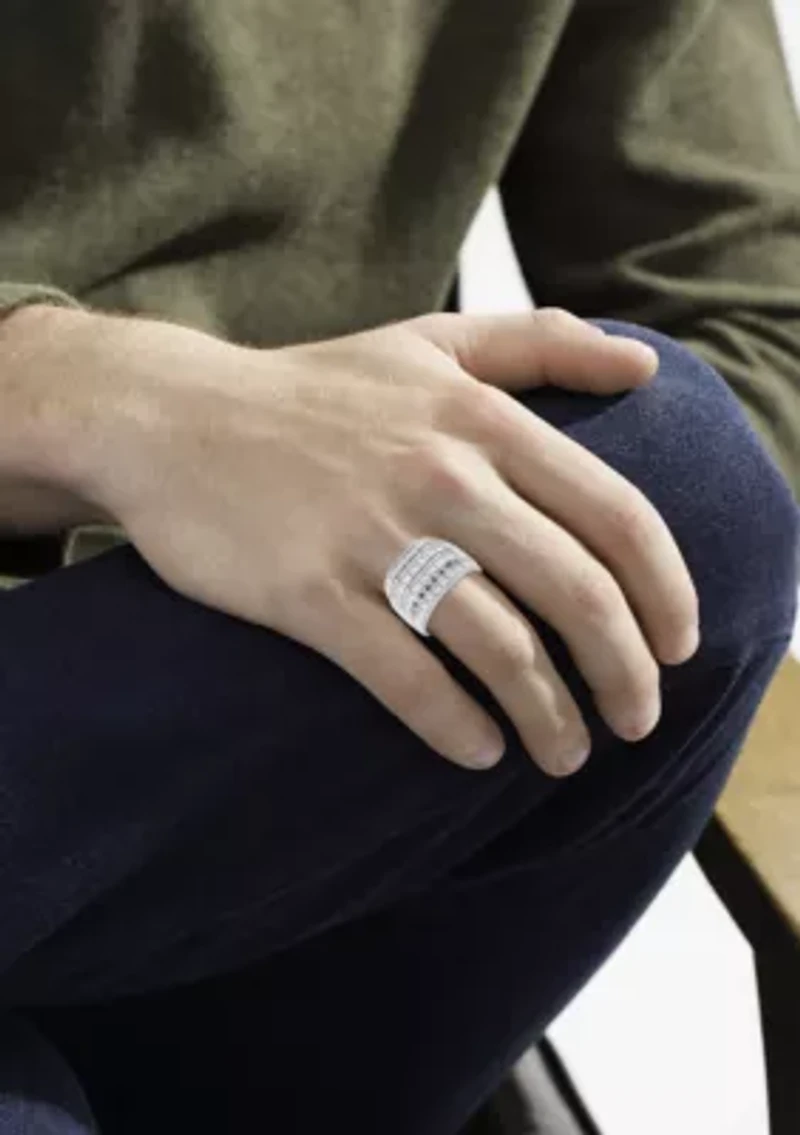 Lab Created 2 ct Lab Grown Diamond Mens Ring in Silver