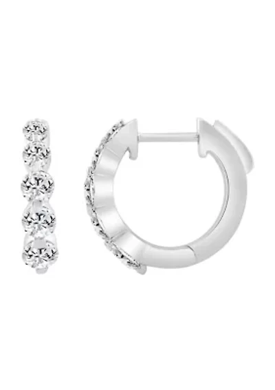 Lab Created 1 ct Lab Grown Diamond Hoop Earring in Silver