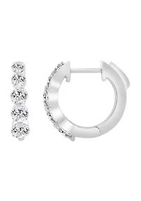Lab Created 1 ct Lab Grown Diamond Hoop Earring in Silver