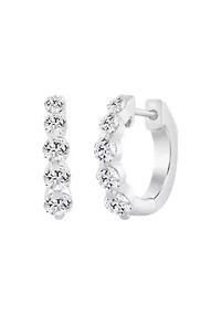 Lab Created 1 ct Lab Grown Diamond Hoop Earring in Silver