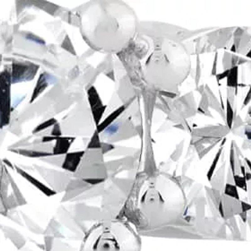 Lab Created 1 ct Lab Grown Diamond 3Stone Ring in Silver