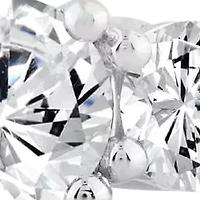 Lab Created 1 ct Lab Grown Diamond 3Stone Ring in Silver