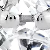 Lab Created ct Lab Grown Diamond 3Stone Earring in Silver