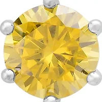 Lab Created Sterling Silver Yellow Moissanite Diamond Stud Earrings .5 CTTW (Martini Setting)
