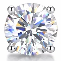 Lab Created .5 Carat Moissanite Diamond Sterling Silver Stud Earrings (1 CTTW)