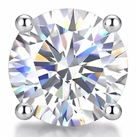 Lab Created Carat Moissanite Diamond Sterling Silver Stud Earrings (1 CTTW