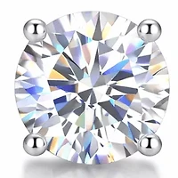 Lab Created 2 Carat Moissanite Diamond Sterling Silver Stud Earrings (4 CTTW)