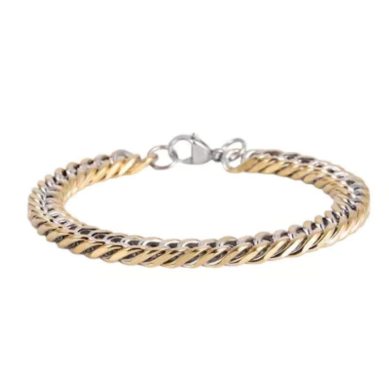 8.5mm Cuban Link Stainless Steel Bracelet (Silver & Gold)