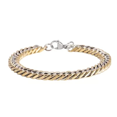 8.5mm Cuban Link Stainless Steel Bracelet (Silver & Gold)