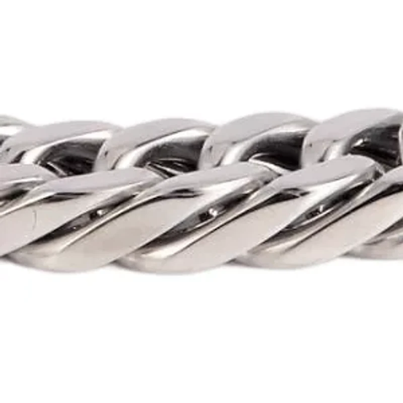 8mm Cuban Link Stainless Steel Bracelet (Silver)