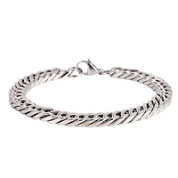 8mm Cuban Link Stainless Steel Bracelet (Silver)