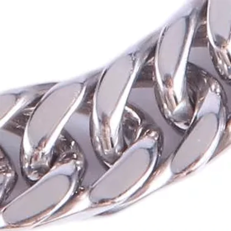 8mm Cuban Link Stainless Steel Necklace Bracelet Set (Silver)