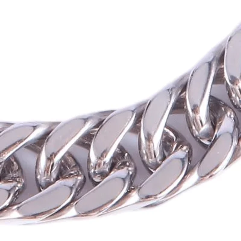 8mm Cuban Link Stainless Steel Necklace (Silver)
