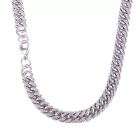 8mm Cuban Link Stainless Steel Necklace (Silver)