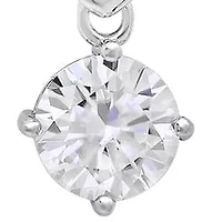 Lab Created Sterling Silver Moissanite Diamond Heart Drop Pendant Necklace 1 CTTW