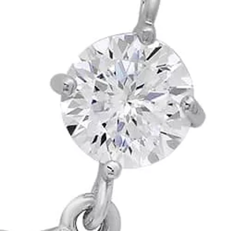 Lab Created Sterling Silver Moissanite Diamond Dolphin Pendant Necklace 0.5 CTTW
