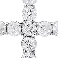 Lab Created Sterling Silver Moissanite Diamond Cross Pendant Necklace 1 CTTW