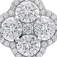 Lab Created Sterling Silver Moissanite Diamond Clover Flower Necklace 1 CTTW