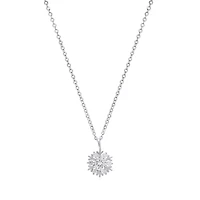 Lab Created Sterling Silver Moissanite Diamond Snowflake Pendant Necklace (.5 CTTW)