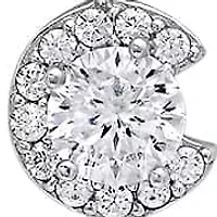 Lab Created Sterling Silver Moissanite Diamond Luck Letter Pendant Necklace 0.5 CTTW