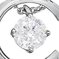 Lab Created Sterling Silver Moon & Star Inspired Moissanite Necklace 0.5 CTTW