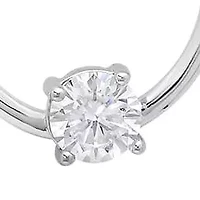 Lab Created Sterling Silver Open Circle Moissanite Diamond Necklace 0.3 CTTW