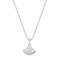 Lab Created Sterling Silver 1 CTTW Moissanite Diamond Arc Pendant Necklace