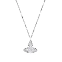 Lab Created Sterling Silver 1 CTTW Moissanite Diamond Saturn Pendant Necklace