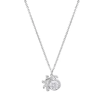 Lab Created Sterling Silver Moissanite Diamond 16 Pendant Necklace 1 CTTW