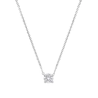 Lab Created Sterling Silver Moissanite Diamond Pendant Necklace .5 CTTW