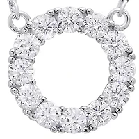Lab Created Sterling Silver Moissanite Diamond Eternity Circle Necklace (.063 CTTW)