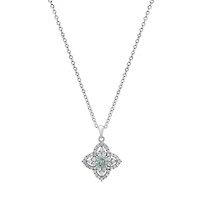 Lab Created Sterling Silver .5 CTTW Turquoise Moissanite Diamond Pendant Necklace