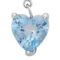 Lab Created Sterling Silver 1 CTTW Heart Cut Moissanite Diamond Pendant Necklace