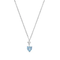 Lab Created Sterling Silver 1 CTTW Heart Cut Moissanite Diamond Pendant Necklace
