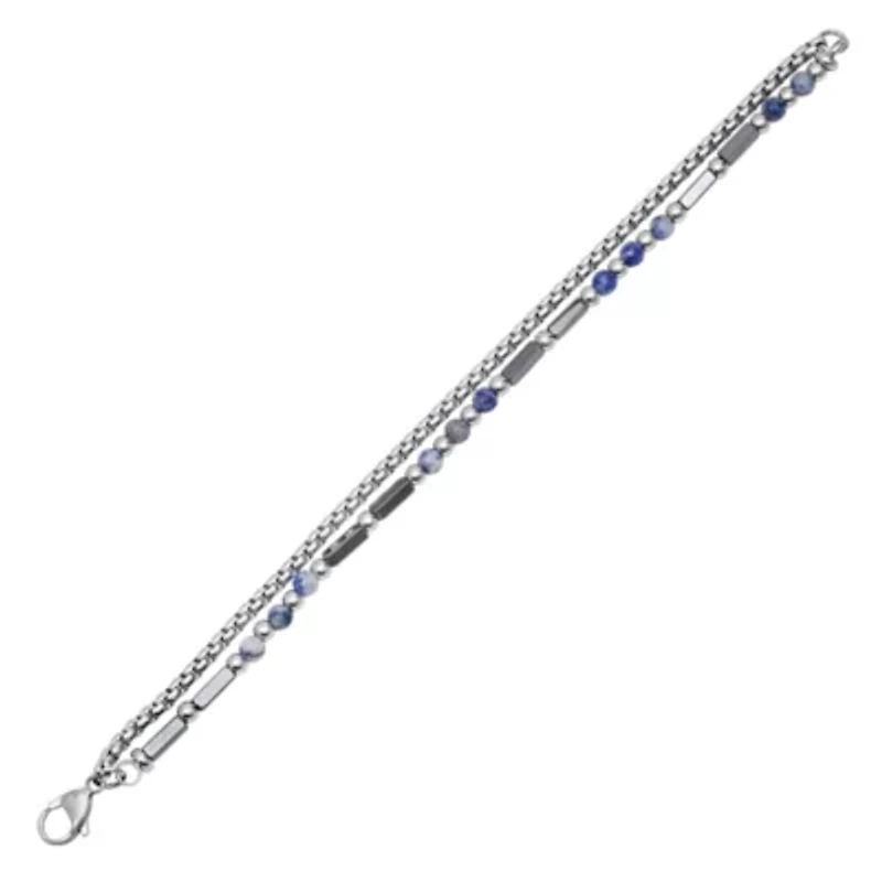 Beaded Stone Chain Bracelet